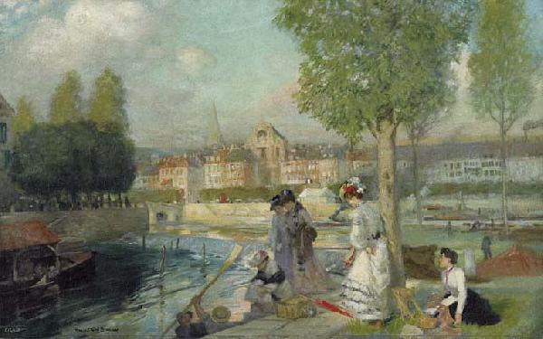 Rupert Bunny A Provincial Town in France, oil painting image